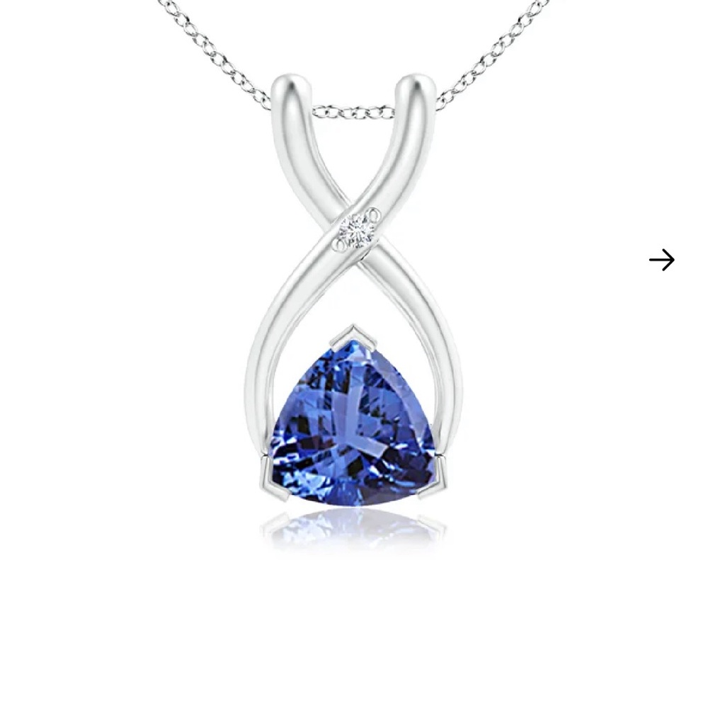 Angara Sterling Silver Trillion Blue Pendant Necklace. Does not come with chain
